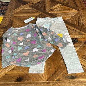 Cat & Jack 2 pc outfit top & leggings size 3+